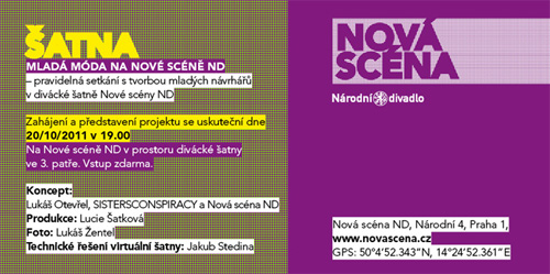 ŠATNA - Mladá móda na Nové Scéně ND